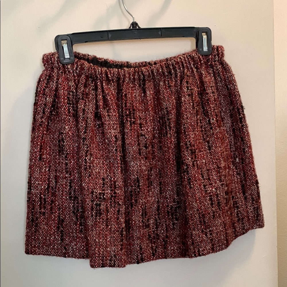 Maje red tweed mini skirt